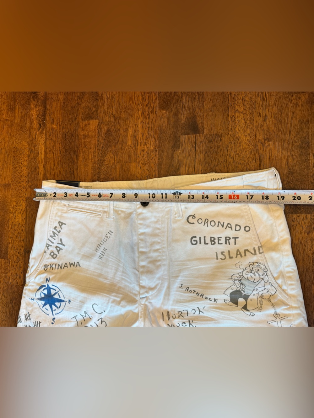 Polo Ralph Lauren White Island Graphic G.I. Chino Tapered Cutoff Pants 36 - Picture 12 of 16